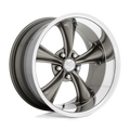 American Racing Vintage - VN338 BOSS TT - Gunmetal - GRAPHITE WITH DIAMOND CUT LIP - 20" x 10", 2 Offset, 5x114.3 (Bolt Pattern), 72.6mm HUB