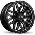 Fast HD - Menace - Black - Satin Black with Milled Trim - 17" x 8", 15 Offset, 8x165.1 (Bolt Pattern), 125mm HUB