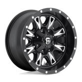 Fuel - D513 THROTTLE - Black - MATTE BLACK MILLED - 17" x 6.5", -140 Offset, 8x210 (Bolt Pattern), 154.3mm HUB