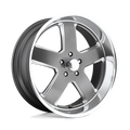 US Mag - U118 HUSTLER - Gunmetal - MATTE GUN METAL - 22" x 11", 18 Offset, 5x127 (Bolt Pattern), 78.1mm HUB