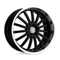 Mandrus - MILLENIUM - Black - GLOSS BLACK WITH MIRROR CUT LIP - 17" x 8", 32 Offset, 5x112 (Bolt Pattern), 66.6mm HUB