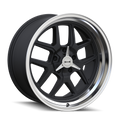 Ridler - 610 - Black - Matte Black/Polished Lip - 17" x 8", 0 Offset, 5x120.65 (Bolt pattern), 83.82mm HUB - 610-7861MB