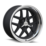 Ridler - 610 - Black - Matte Black/Polished Lip - 17" x 7", 0 Offset, 5x120.65 (Bolt pattern), 83.82mm HUB - 610-7761MB