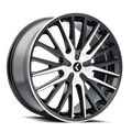 Kraze Wheels - DOUBLE DOWN - Black - BLACK MACHINED - 22" x 8.5", 38 Offset, 5x112, 114.3 (Bolt Pattern), 73mm HUB