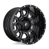 Fuel - D627 VANDAL - Black - GLOSS BLACK MILLED - 20" x 12", -43 Offset, 8x170 (Bolt Pattern), 125.1mm HUB