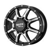 Moto Metal - MO995 - Black - GLOSS BLACK MACHINED - FRONT - 17" x 6.5", 111 Offset, 8x165.1 (Bolt Pattern), 125.1mm HUB