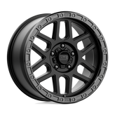 KMC Wheels - KM544 MESA - Black - SATIN BLACK WITH GLOSS BLACK LIP - 18" x 9", 18 Offset, 5x127 (Bolt Pattern), 71.5mm HUB