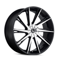 Kraze Wheels - SWAGG - Black - BLACK/MACHINED - 24" x 9.5", 18 Offset, 5x127, 139.7 (Bolt Pattern), 87mm HUB