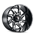 American Truxx - SPYDER - Black - BLACK/MACHINED - 22" x 14", -76 Offset, 8x170 (Bolt Pattern), 125.2mm HUB