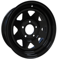 Envy Wheels - TRAILER STEEL SPOKE - Black - GLOSS BLACK - 15" x 6", 0 Offset, 5x127 (Bolt Pattern), 84mm HUB