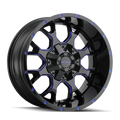 Mayhem - WARRIOR - Black - BLACK WITH PRISM BLUE - 18" x 9", -12 Offset, 5x127, 139.7 (Bolt Pattern), 87mm HUB