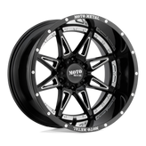 Moto Metal - MO993 HYDRA - Black - Gloss Black Milled - 20" x 12", -44 Offset, 8x165.1 (Bolt Pattern), 125.1mm HUB