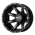Moto Metal - MO995 - Black - GLOSS BLACK MACHINED - REAR - 17" x 6.5", -14 Offset, 8x165.1 (Bolt Pattern), 125.1mm HUB