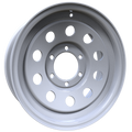Envy Wheels - TRAILER STEEL MODULAR - White - WHITE / RED AND BLUE PIN STRIPE - 16" x 6", 0 Offset, 6x139.7 (Bolt Pattern), 108mm HUB