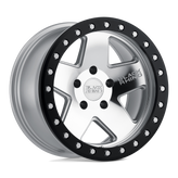 Black Rhino - CRAWLER - Silver - Silver with Mirror Face & Black Lip Ring - 17" x 8.5", -32 Offset, 5x114.3 (Bolt Pattern), 71.5mm HUB