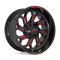 Moto Metal - MO999 - Black - GLOSS BLACK MILLED WITH RED TINT - 22" x 12", -44 Offset, 6x135, 139.7 (Bolt Pattern), 106.1mm HUB