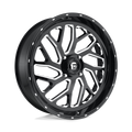 Fuel UTV - D581 TRITON - Black - GLOSS BLACK MILLED - 24" x 7", 13 Offset, 4x137 (Bolt Pattern), 110.1mm HUB