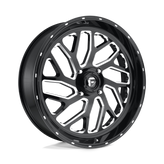 Fuel UTV - D581 TRITON - Black - GLOSS BLACK MILLED - 24" x 7", 13 Offset, 4x137 (Bolt Pattern), 110.1mm HUB