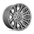 Fuel - D713 RAGE PLATINUM - Gunmetal - BRUSHED GUN METAL TINTED CLEAR - 20" x 10", -18 Offset, 8x170 (Bolt Pattern), 125.1mm HUB