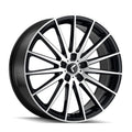 Kraze Wheels - SPINNER - Black - BLACK/MILLED - 22" x 8.5", 15 Offset, 5x115 (Bolt Pattern), 0mm HUB