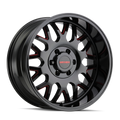 Mayhem - TRIPWIRE - Black - BLACK WITH PRISM RED - 20" x 9", 0 Offset, 5x139.7, 150 (Bolt Pattern), 110mm HUB