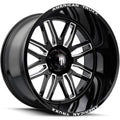 American Truxx - RESTLESS - Black - BLACK MILLED - 22" x 12", -44 Offset, 8x170 (Bolt Pattern), 125.2mm HUB