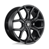 DUB - S208 ROYALTY - Black - GLOSS BLACK - 22" x 9.5", 30 Offset, 6x120, 132 (Bolt Pattern), 74.5mm HUB