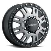 Vision Wheel HD - 408 MANX2 - Grey - Satin Grey - 16" x 6", 115 Offset, 8x170 (Bolt Pattern), 125.2mm HUB