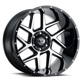 Vision Wheel Off-Road - 360 SLIVER - Black - Gloss Black Machined Face - 24" x 12", _57 Offset, 6x139.7 (Bolt Pattern), 106.2mm HUB