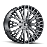 Mazzi - TWIST TIE - Black - MATTE BLACK WITH MACHINED DARK TINT - 20" x 8.5", 18 Offset, 5x115, 120 (Bolt Pattern), 74.1mm HUB