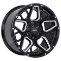 Ruffino HARD - Blast - Black - Gloss Black - Milled Edge - 20" x 9", -12 Offset, 6x135, 139.7 (Bolt Pattern), 87.1mm HUB