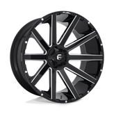 Fuel - D615 CONTRA - Black - GLOSS BLACK MILLED - 26" x 12", -44 Offset, 6x135, 139.7 (Bolt Pattern), 106.1mm HUB