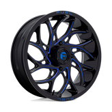 Fuel UTV - D778 RUNNER UTV - Black - GLOSS BLACK MILLED CANDY BLUE - 18" x 7", 13 Offset, 4x156 (Bolt Pattern), 132mm HUB