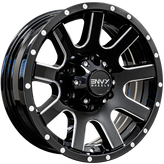 Envy Wheels - ET-3T - Black - GLOSS BLACK / SIDE MILL /  MILLED RIVETS - 16" x 6", 0 Offset, 6x139.7 (Bolt Pattern), 108mm HUB