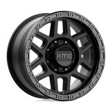 KMC Wheels - KM544 MESA - Black - SATIN BLACK WITH GLOSS BLACK LIP - 18" x 9", 18 Offset, 8x165.1 (Bolt Pattern), 125.1mm HUB