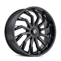 Kraze Wheels - SCRILLA - Black - BLACK/MILLED - 22" x 9.5", 18 Offset, 5x115, 120 (Bolt Pattern), 74.1mm HUB