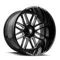 American Truxx - RESTLESS - Black - Black Machined - 22" x 12", -44 Offset, 8x165.1 (Bolt pattern), 125.2mm HUB - AT1915-22281BM