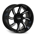 Ion Alloy - 151 - Black - Gloss Black/Milled - 20" x 9", 0 Offset, 6x135 (Bolt pattern), 87mm HUB