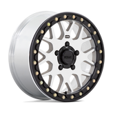 KMC Powersports - KS235 GRENADE BEADLOCK - Silver - Machined - 15" x 6", 38 Offset, 5x114.3 (Bolt pattern), 72.56mm HUB - KS23556012538