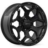 RTX Wheels - Goliath - Black - Satin Black with Milled Rivets - 20" x 9", 0 Offset, 6x139.7 (Bolt pattern), 106.1mm HUB