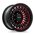 RTX Wheels - Moab - Black - Gloss Black Machined Red - 17" x 9", 0 Offset, 6x139.7 (Bolt pattern), 106.1mm HUB - 083093