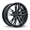 RTX Wheels - Scepter - Black - Gloss Black Machined - 18" x 8", 40 Offset, 5x114.3 (Bolt pattern), 73.1mm HUB