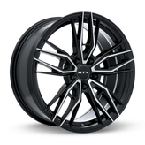 RTX Wheels - Scepter - Black - Gloss Black Machined - 17" x 7.5", 40 Offset, 5x114.3 (Bolt pattern), 73.1mm HUB