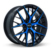 RTX Wheels - Valkyrie - Gloss Black Machined Blue - 18" x 8", 40 Offset, 5x114.3 (Bolt pattern), 73.1mm HUB - 083054