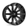 Fuel - D615 CONTRA - Black - GLOSS BLACK MILLED - 24" x 12", -44 Offset, 8x165.1 (Bolt Pattern), 125.1mm HUB