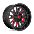 Fuel - D612 STROKE - Black - GLOSS BLACK RED TINTED CLEAR - 20" x 12", -43 Offset, 5x139.7, 150 (Bolt Pattern), 110.1mm HUB