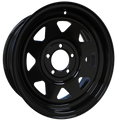 Envy Wheels - TRAILER STEEL SPOKE - Black - GLOSS BLACK - 15" x 6", 0 Offset, 5x114.3 (Bolt Pattern), 84mm HUB