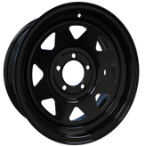 Envy Wheels - TRAILER STEEL SPOKE - Black - GLOSS BLACK - 15" x 6", 0 Offset, 5x114.3 (Bolt Pattern), 84mm HUB