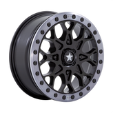 MSA Offroad Wheels - M48 PORTAL BEADLOCK - Black - SATIN BLACK WITH GRAY TINT RING - 15" x 6", 38 Offset, 4x137 (Bolt Pattern), 86mm HUB