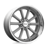 American Racing Vintage - VN507 RODDER - Grey - Vintage Silver Diamond Cut Lip - 20" x 8", 0 Offset, 5x114.3 (Bolt Pattern), 72.6mm HUB